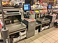 Self-service check-out Barcode scanning Payment machine Grocery store (Selvbetjent kasse Skanning Betalingsautomat) Interior etc Meny Supermarket Industrivegen Osøyro Norway 2019-11-28 IMG 6048.jpg