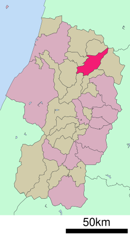 Situering van Shinjō in de prefectuur Yamagata