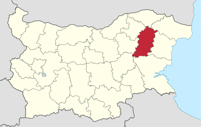 ブルガリア内のシュメン州の位置