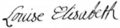 Lujza Erzsébet francia királyi hercegnő aláírása