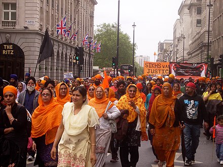 Sikhs in London protesting against Indian government actions