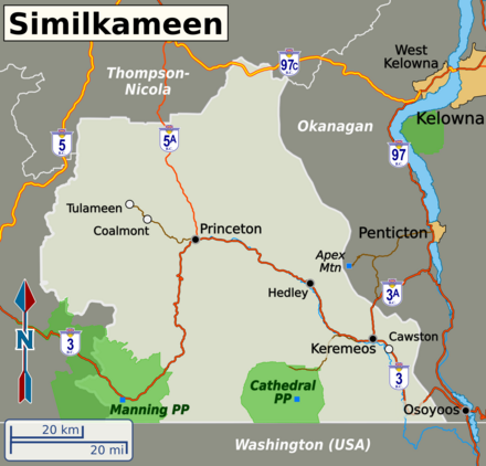 Map of the Similkameen region