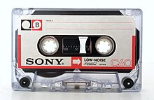 Sony C60 compact cassette (1974) Sony C60 Low Noise Compact Cassettte.jpg