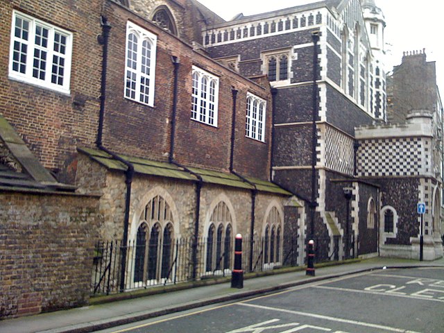 North aspect of the Priory Church from Cloth Fair