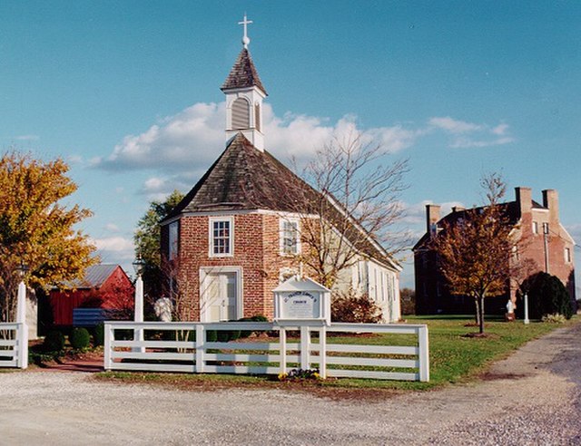 St. Francis Xavier Church in Compton, Maryland, the oldest Catholic church in continuous operation from the Thirteen Colonies