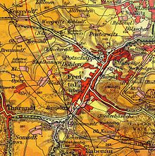 Stadtplan von Freital und Umgebung, um 1930