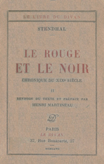 Stendhal Le Rouge et le Noir, t. II, 1927    