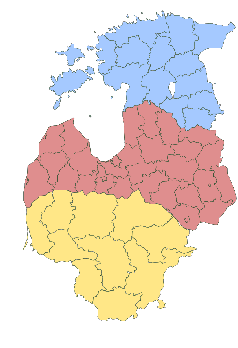 Регионы прибалтики. Прибалтика на карте. Границы Прибалтики. Административная карта Прибалтики. Административное деление Прибалтики.