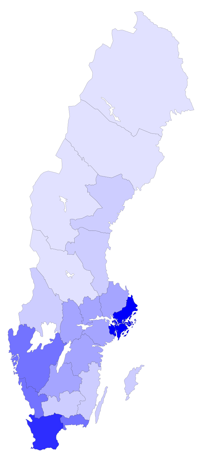 Провинции швеции. Карта плотности населения Швеции. Плотность населения Швеции. Плотность Швеции. Швеция провинция.