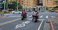 * Nomination Two motorbikes waiting in a priority biker section at the junction Changde Street / Zhongshan South Road in front of National Taiwan University Hospital --Cccefalon 16:06, 6 July 2014 (UTC) Very nice DOF and shutter time is well chosen such that the moving cars are motion blurred and the motorbikes sharp. But I think it could need a little more brightness. --Slaunger 19:50, 6 July 2014 (UTC)  Done --Cccefalon 19:59, 7 July 2014 (UTC) * Promotion Good quality now. Thanks, Cccefalon for brightening up the photo a bit. -- Slaunger 22:57, 9 July 2014 (UTC)