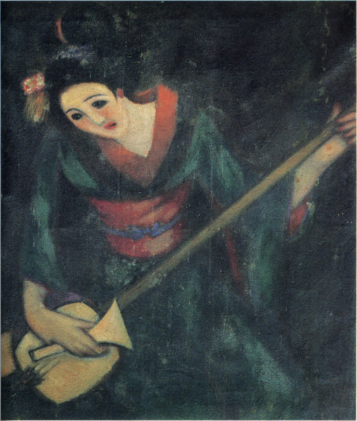 File:TakehisaYumeji-1931-A Woman Playing the Shamisen.png