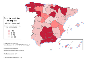 <span class="mw-page-title-main">Suicide in Spain</span>