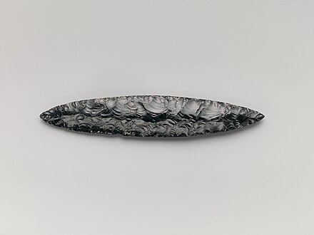 Example of a Teotihuacan Obsidian Blade, Metropolitan Museum of Art