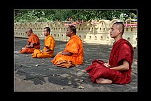 Abhibhāvayatana meditating monk