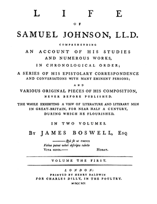 <i>Life of Samuel Johnson</i> Biography of Samuel Johnson by James Boswell