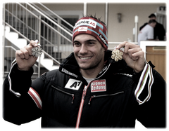 Thomas Mayrpeter with his Junior World Championship medals (2013)