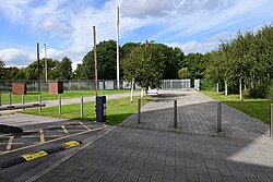 The pedestrian entrance to Sewell Group Craven Park from Poorhouse Lane, Kingston upon Hull.