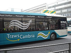 TrawsCambria liveried Optare Tempo at Cardiff bus station in April 2009 Trawscambria at Cardiff Central.JPG