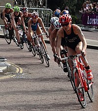 Triathlon cyclists at the London Olympics.jpg