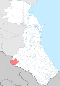 Localização de Tsuntinsky Distrito na República do Daguestão