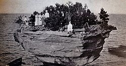 Turnip Rock in 1906; by the 21st century the trees were much taller