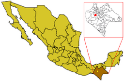 Tuxtla Gutiérrez situation i Mexico og Chiapas.
