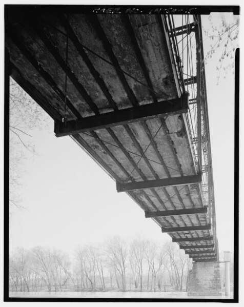 File:Underside of north span. - River Vale Bridge, Spanning White River on County Road 27, Bedford, Lawrence County, IN HAER IND,47-BED.V,2-15.tif