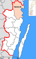 Location of the municipality of Västervik