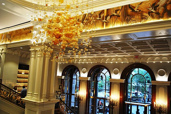 Interior of the lobby (originally the Villard Houses' center wing), facing the courtyard