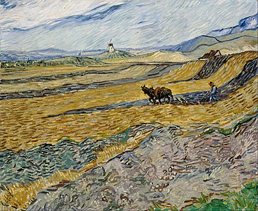 Enclosed Wheat Field with Ploughman, October 1889, Museum of Fine Arts, Boston (F706)