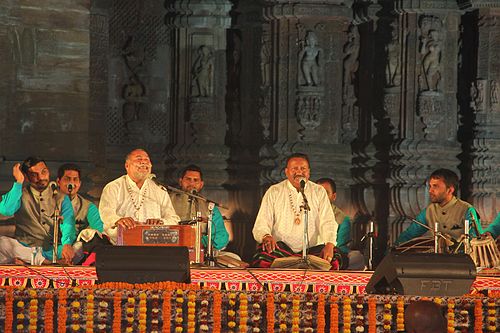 Wadali brothers performing at the Raja Rani Music Festival. Puranchand Wadali (L) and Pyarelal Wadali (R)