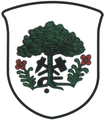 Wappeneiche und Rodehacke im Wappen von Schönheide im Erzgebirge
