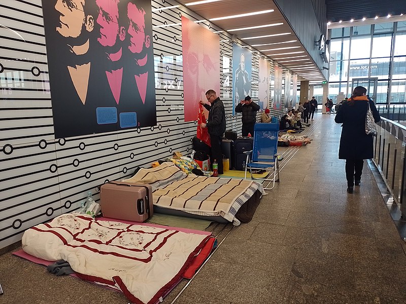 Warsaw Central Station during Ukrainian refugee crisis