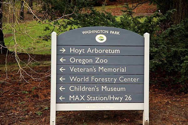 Washington Park wayfinding sign