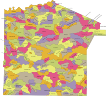 This map depicts the watershed area for each named stream in Jefferson County, Pennsylvania. Watershed map of Jefferson County, Pennsylvania.png