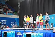 Deutsch: Gewichtheben bei den Olympischen Jugendspielen 2018; Tag 1, 7. Oktober 2018; Jungen 56 kg English: Weightlifting at the 2018 Summer Youth Olympics at 7 October 2018 – Boys' 56 kg