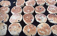 According to Tibbot, in the Vale of Glamorgan a Dutch oven was often preferred over a bakestone to make Welsh cakes, but contemporary kitchens often use an electric hot plate instead, as illustrated here Welsh cakes on a bake stone.jpg