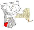 Westchester County New York incorporated and unincorporated areas Yonkers highlighted.svg