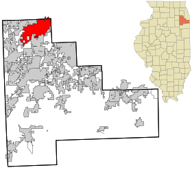 Will County Illinois incorporated and unincorporated areas Bolingbrook highlighted.svg