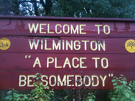 Typical sign on major thoroughfares entering Wilmington