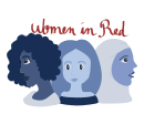 Logo with three women for the Women in red project