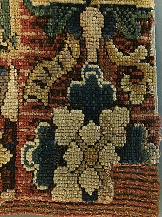 Closeup detail of a woven carpet, Germany, ca. 1540