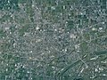 八女市中心部周辺の空中写真（2010年撮影）