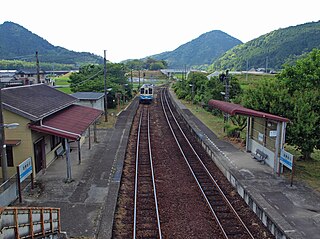 Yoshinobu Station railway station in Matsuno, Kitauwa district, Ehime prefecture, Japan