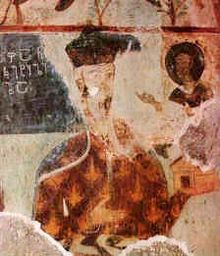 Fresque de Zaza de Panaskerti au monastère de Kintsivi