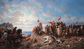 Smrt krále Vladislava III. u Varny, Stanisław Chlebowski, obraz 19. století, olej na plátně, Národní muzeum v Krakově