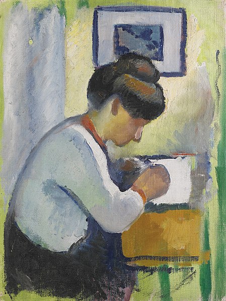 File:'Woman Writing' by August Macke, 1910.jpg