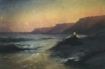 Aivazovsky I. K. (1887) A. S. Pushkin Mustanmeren rannikolla (2).jpg