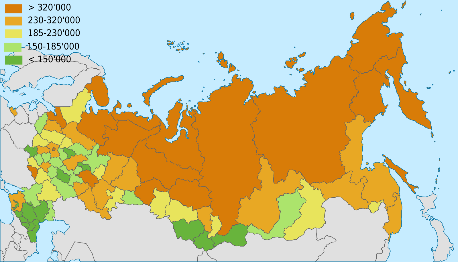 Объем врп регионов