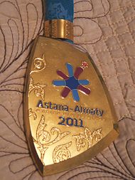 Gold medal of 2011 Winter Asian Games, Medal belongs to the Kazakhstan's national ice hockey team player - Nurgalieva Galie